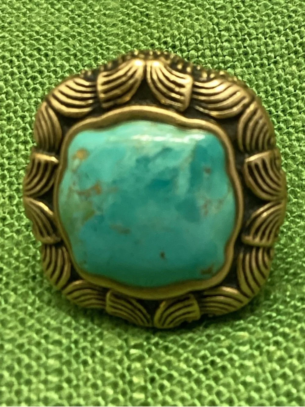 Studio Barse vintage gold tone turquoise ring Boho Southwest Vintage ethnic